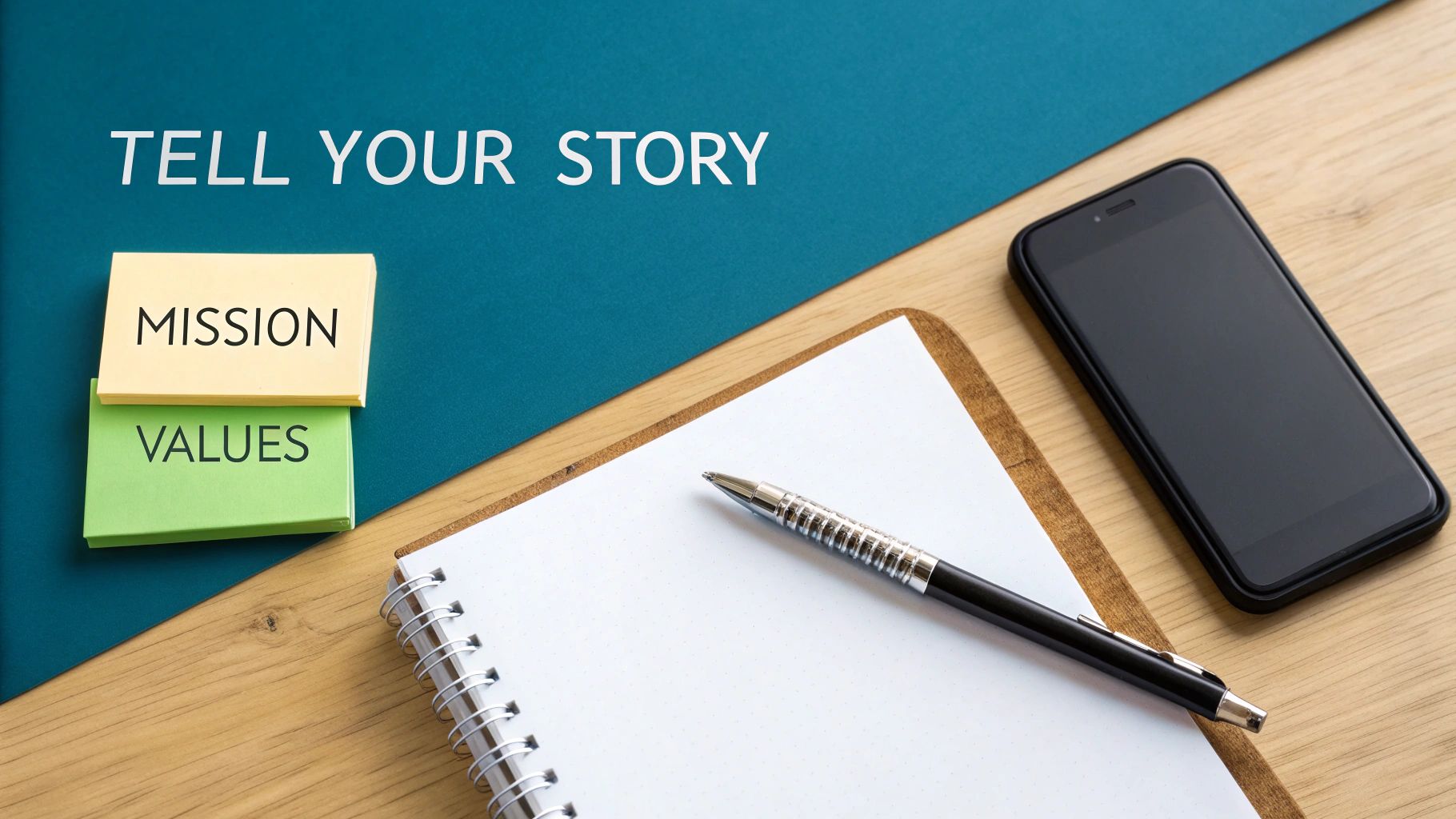 A person typing on a laptop with a lightbulb graphic overlaid, symbolizing the creation of a compelling company story.