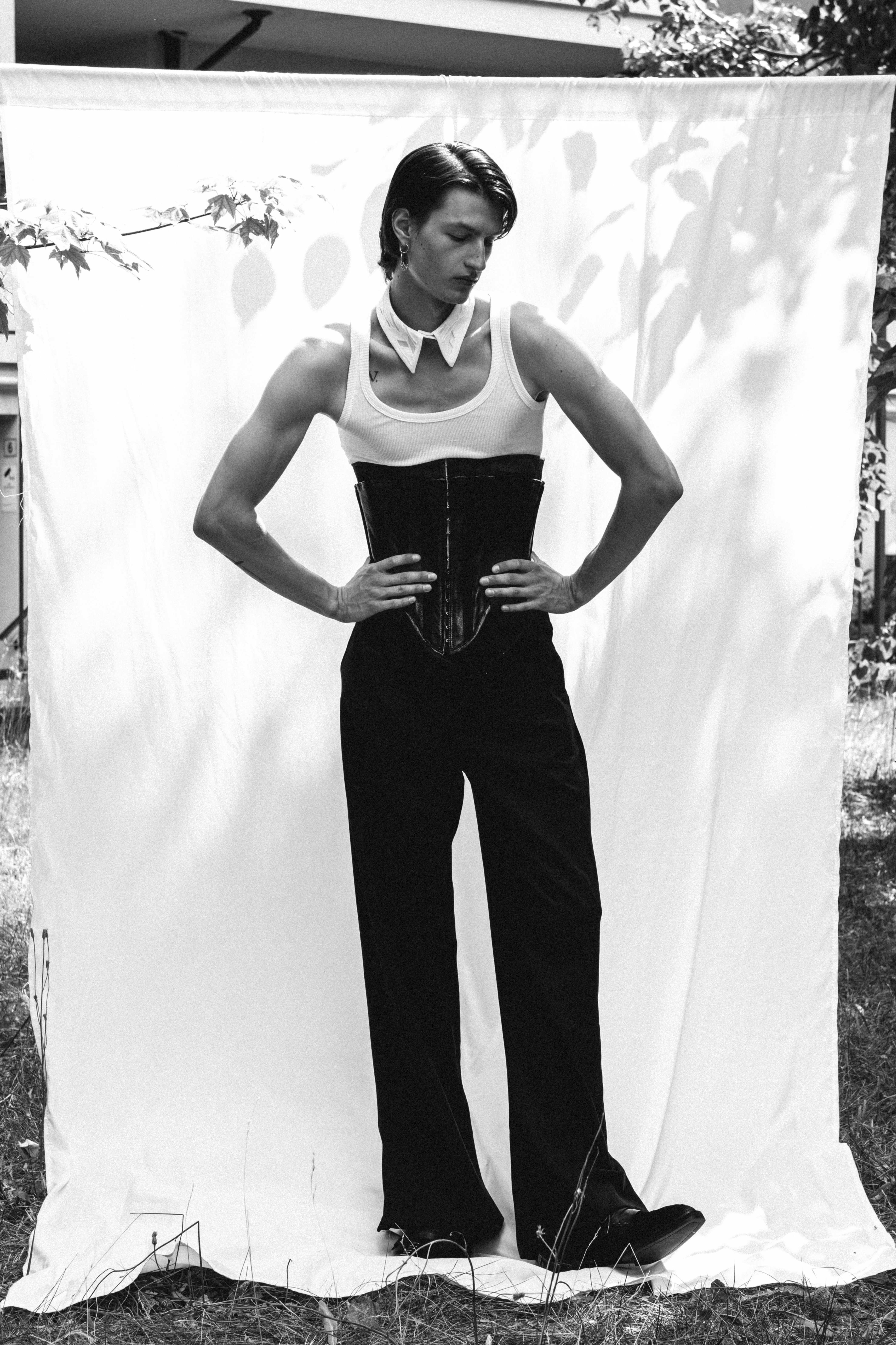 Fashionable man holding a chain