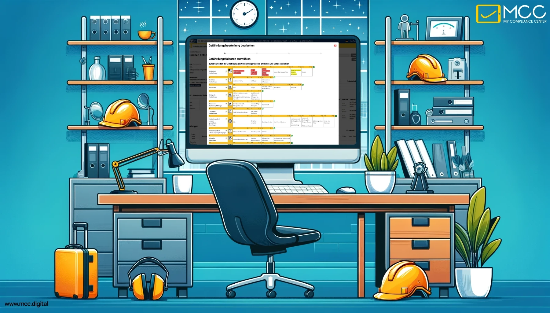 Illustration Gefährdungsbeurteilungen im Arbeitsschutz, MCC My Compliance Center