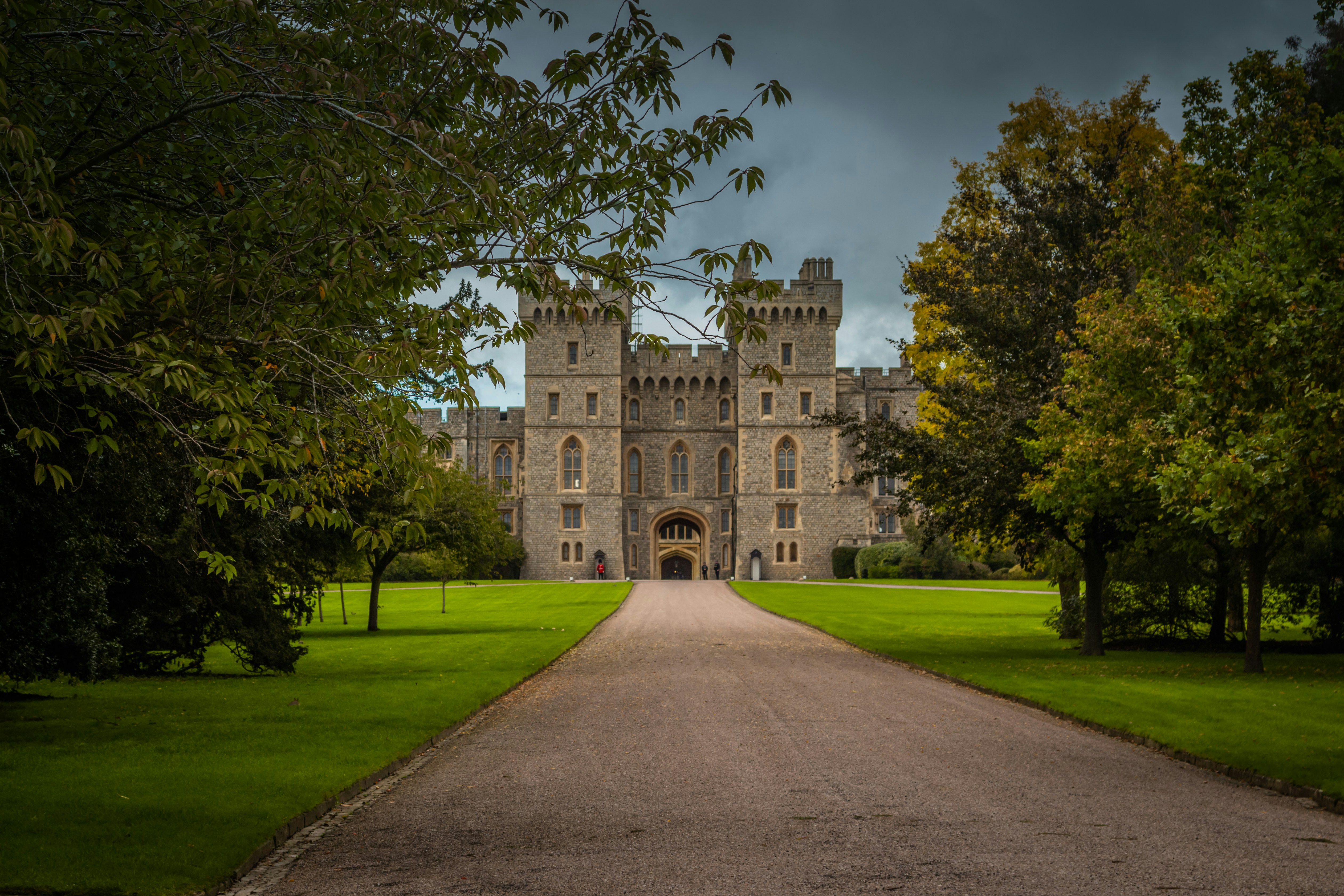 A road leading up to one of the main entrances of Windsor Castle.