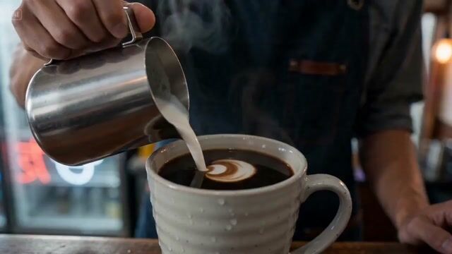 Tokyo Café Barista Latte Art Close-up