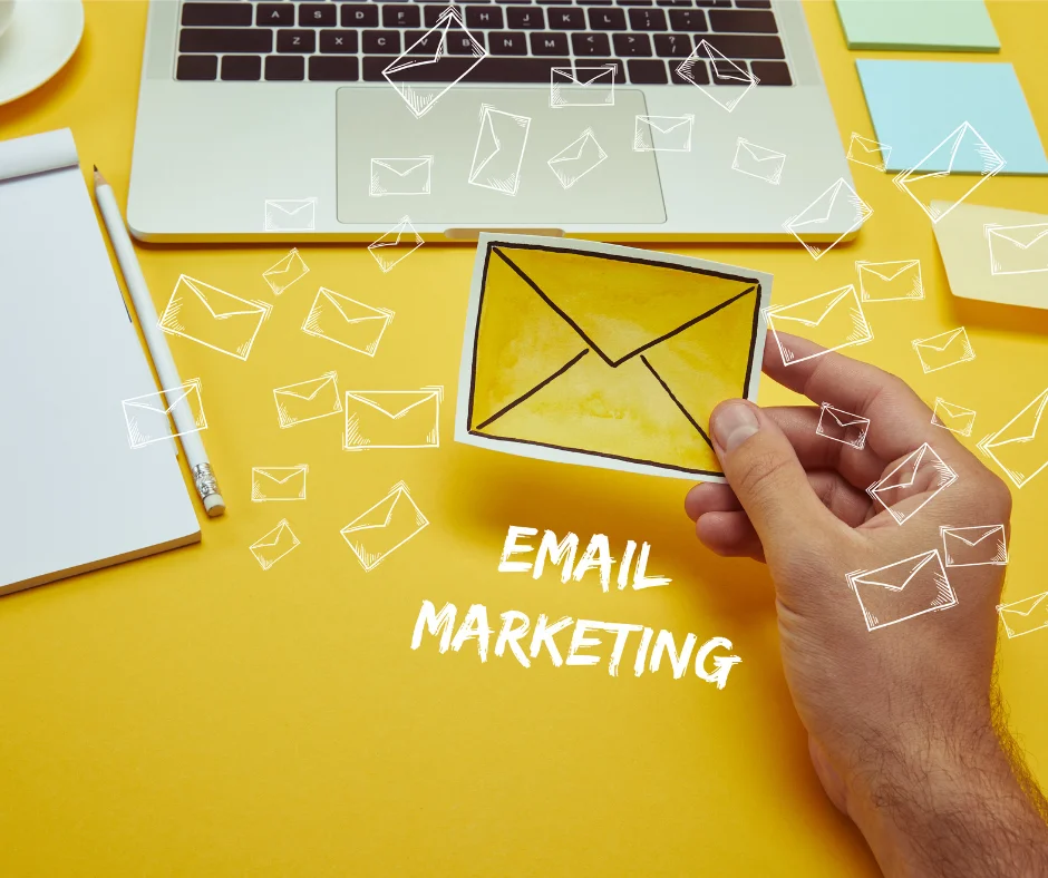 An employee doing b2b email marketing