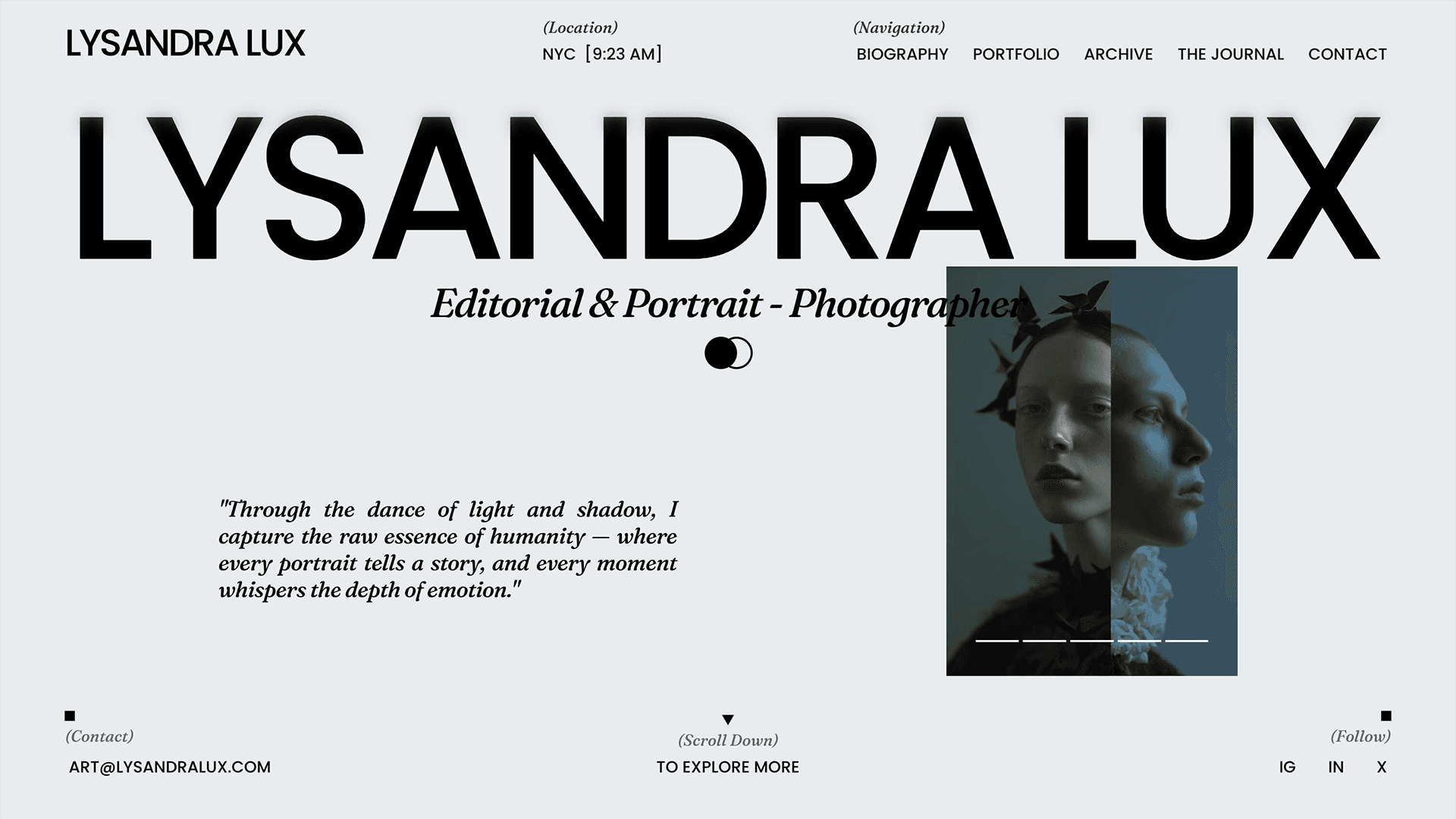 LYSANDRA Framer template