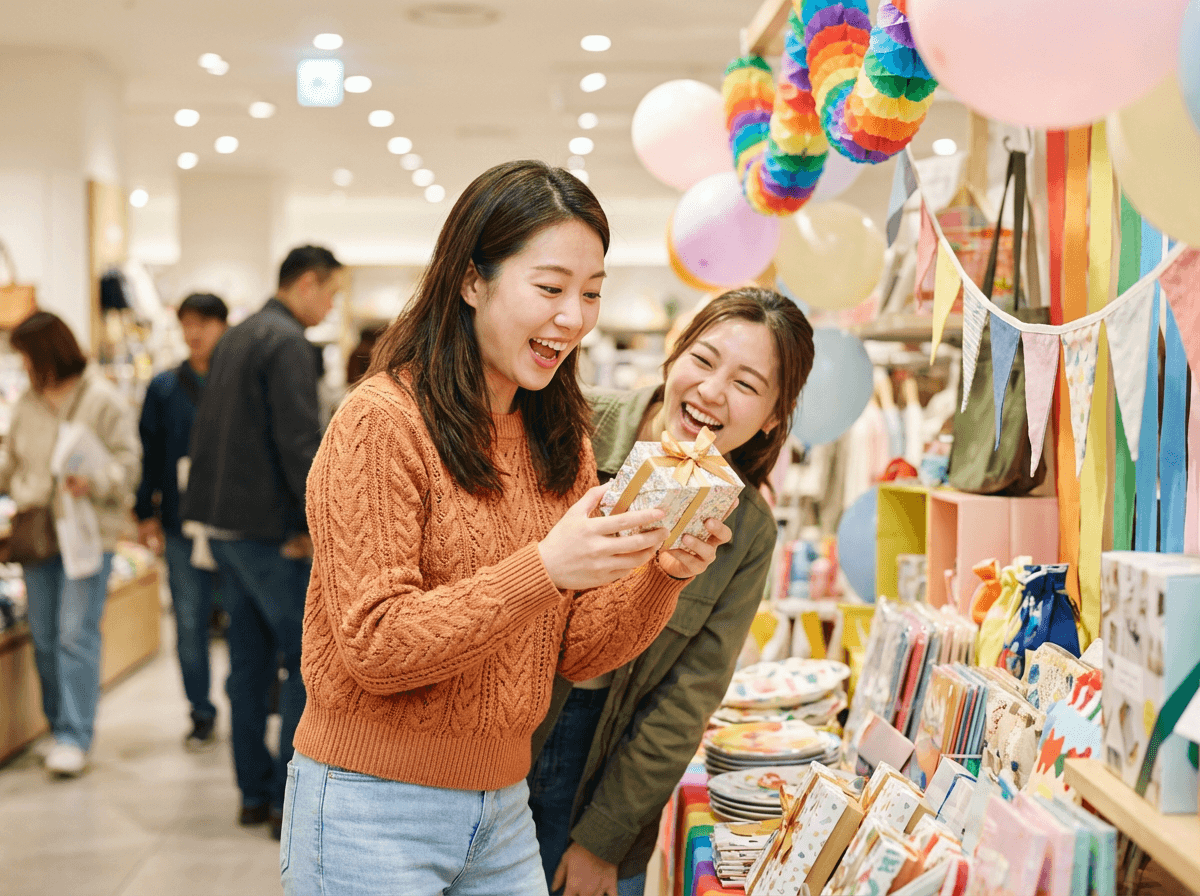 香港零售引流快閃店現場，年輕顧客於色彩繽紛的禮品攤位互動，展示中小型精準獲客活動策劃成效。