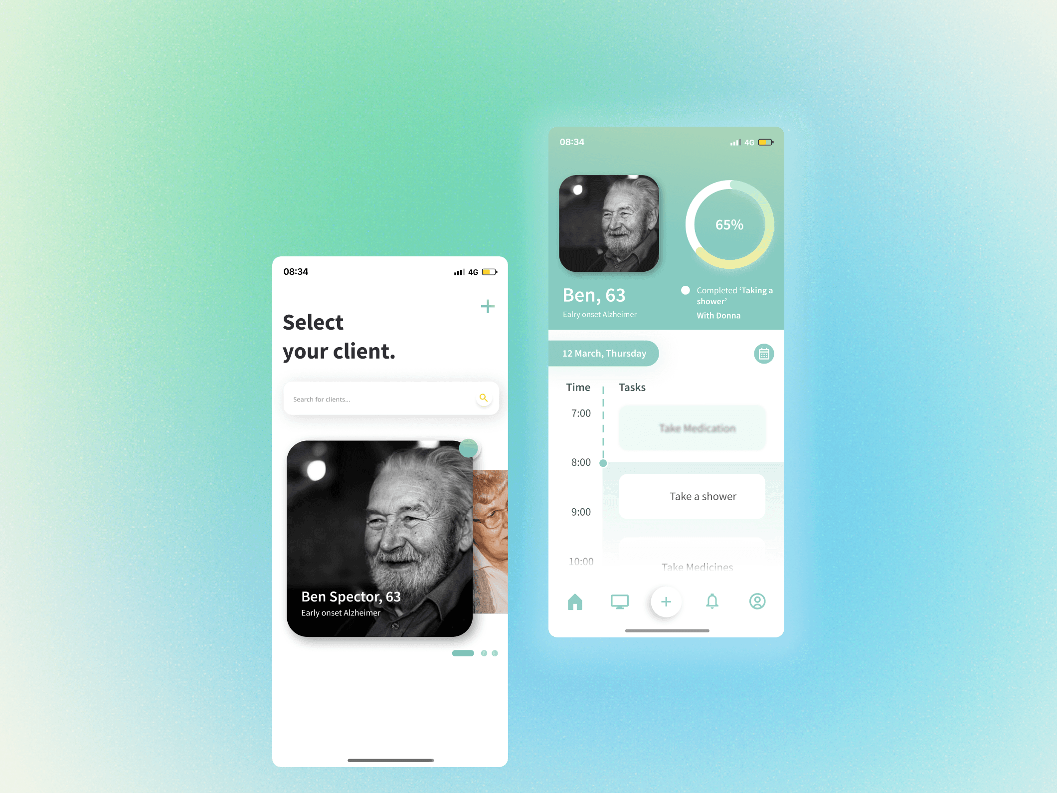 Modern home office setup with a monitor, ergonomic chair, keyboard, and indoor plants near a window with blinds.