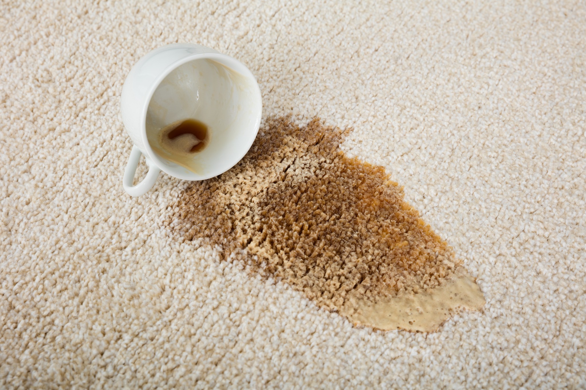 Coffee spill on carpet