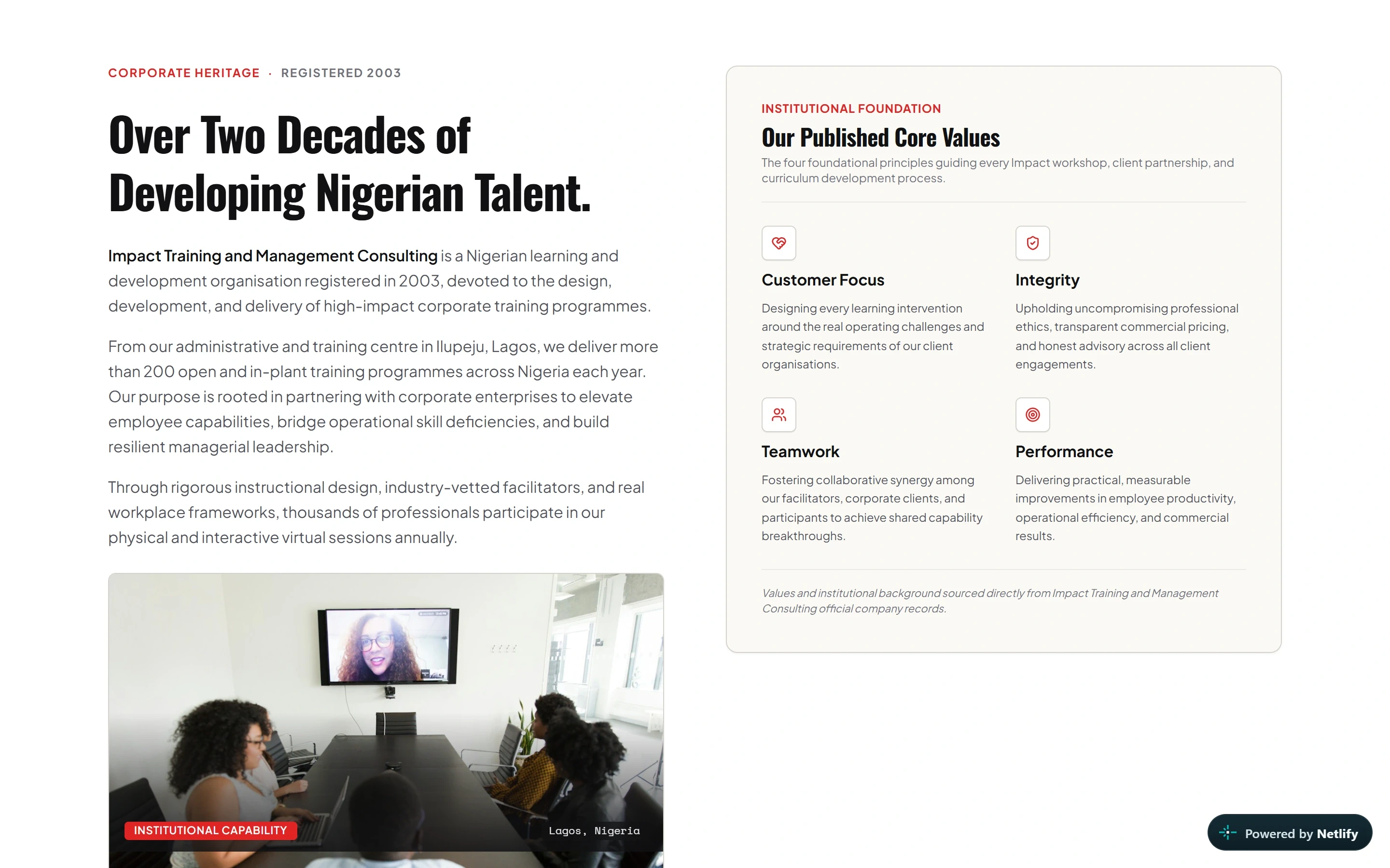 Corporate heritage presentation in the independent redesign