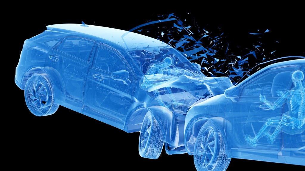 xray view of a car accident