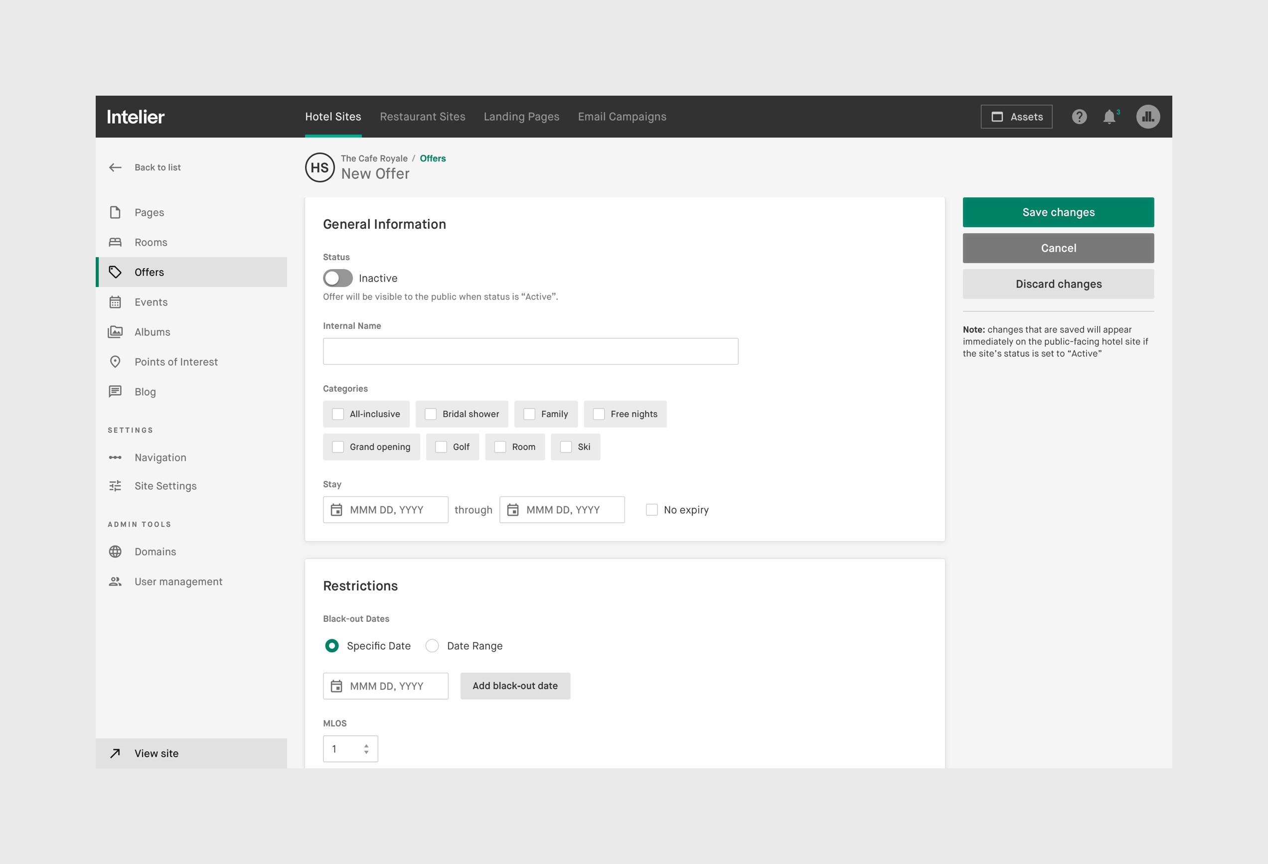 Platform page template.