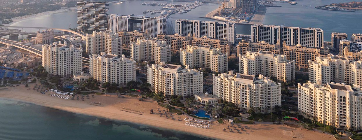 Shoreline Apartments at Marina Bay, Dubai, showcasing modern beachfront living with stunning sea views.