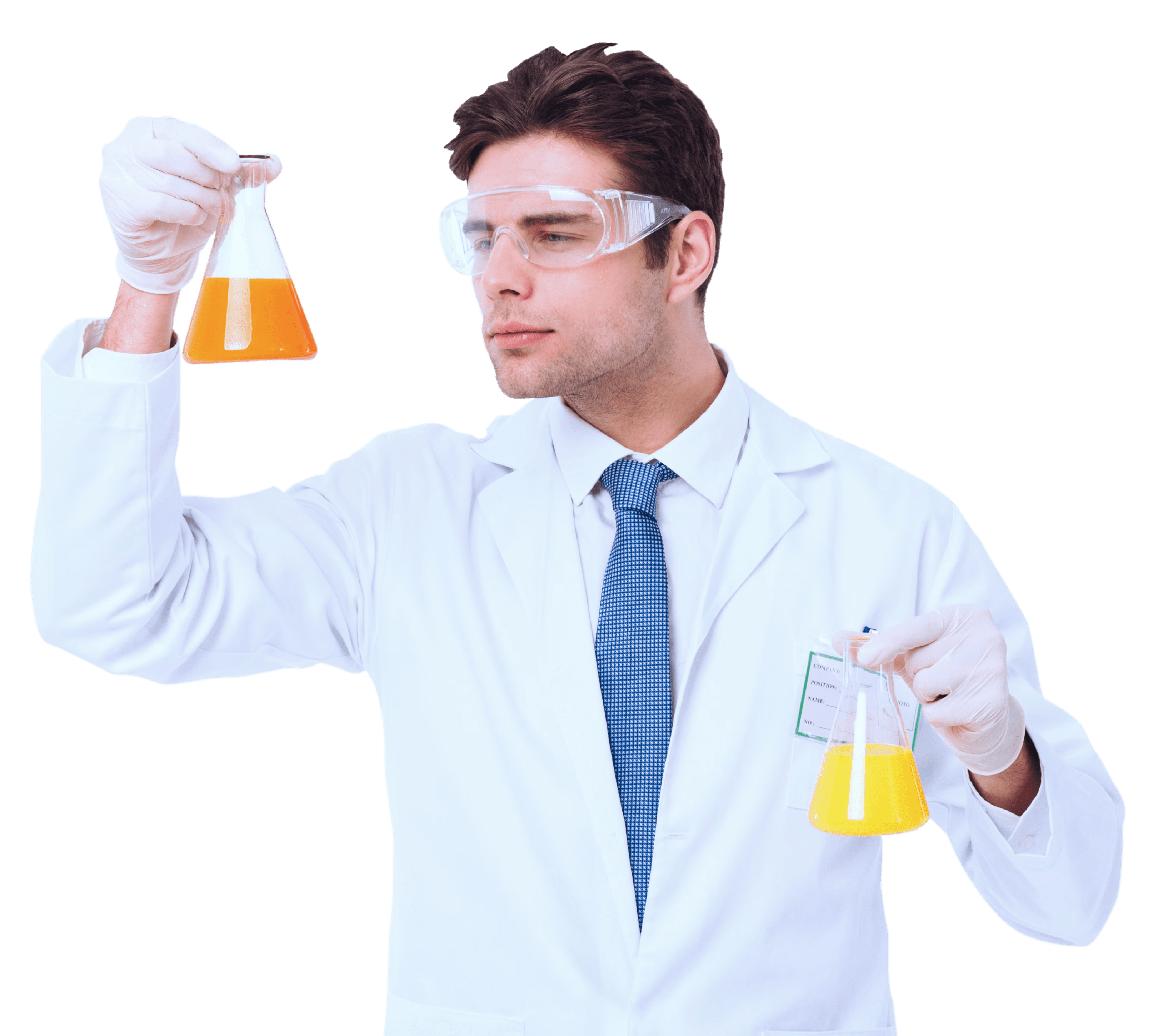 Lab technician analyzing chemicals