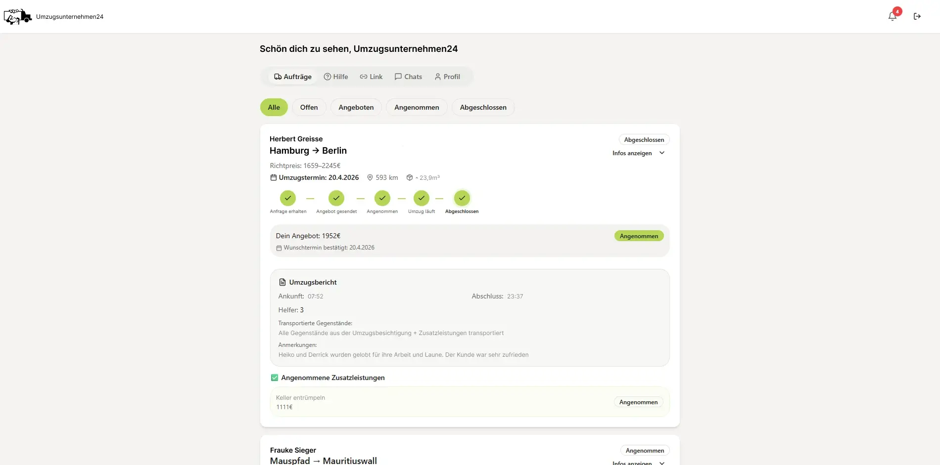 Business dashboard showing revenue, deals, customer list, growth chart, and new activity.