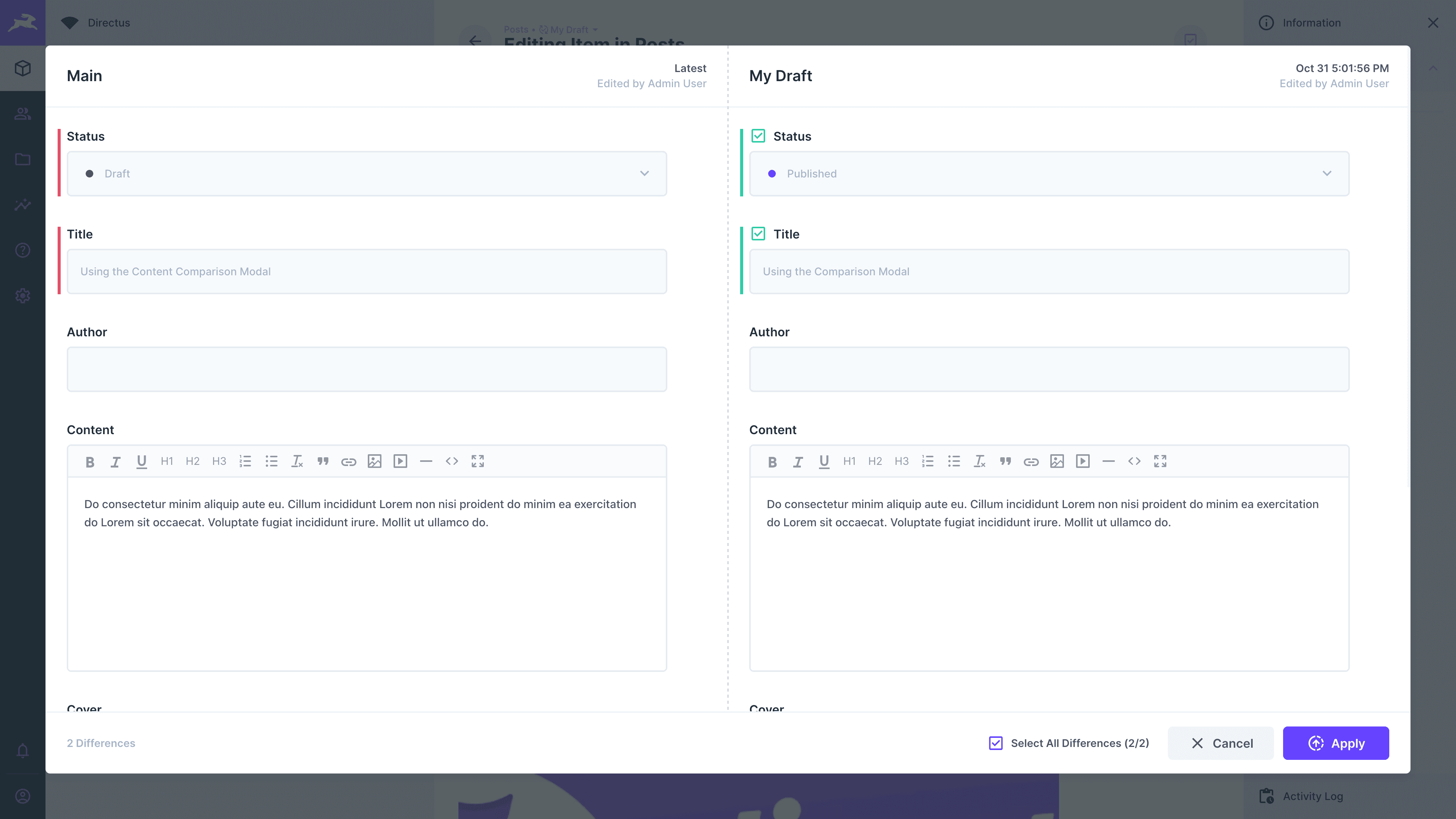 Comparison Promote Version