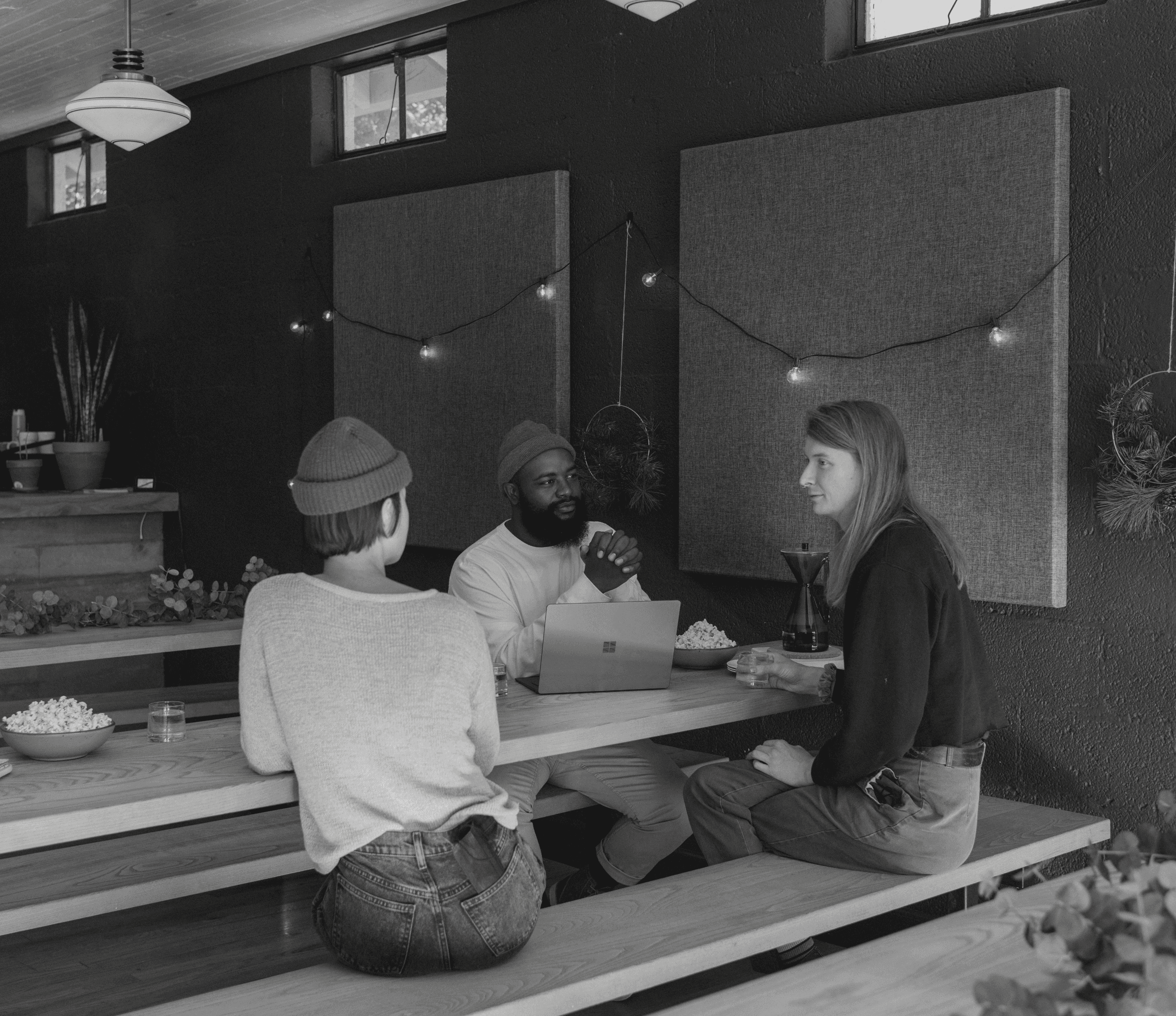 people around a table working together