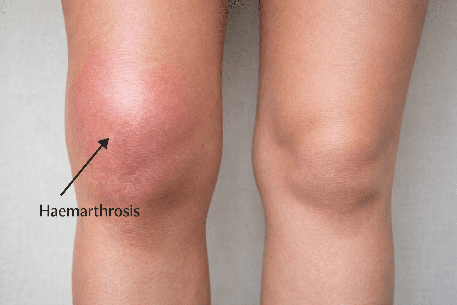 Swollen knee after ACL tear