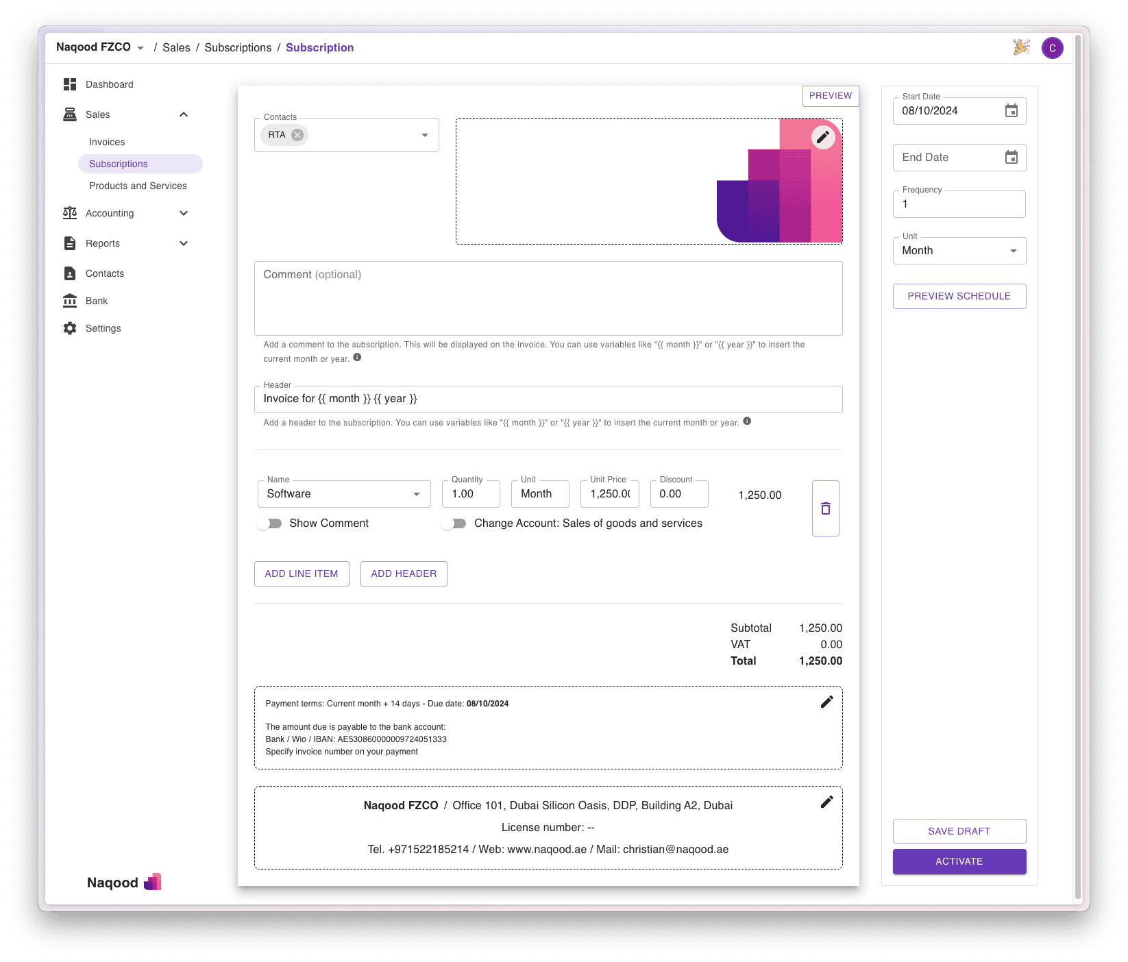 An invoice send in 2 minutes