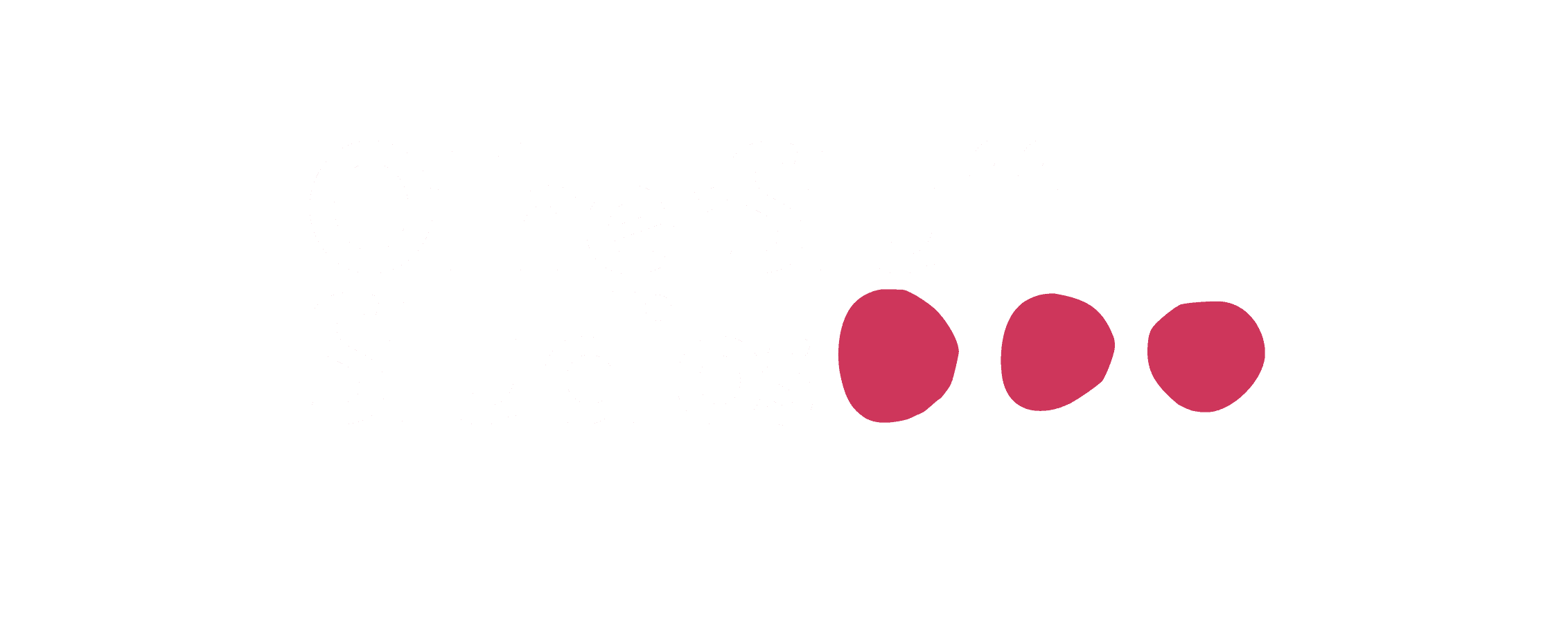 site logo with the name "Other Stuff Studios" in white and 3 slightly different spherical red shapes at the end.