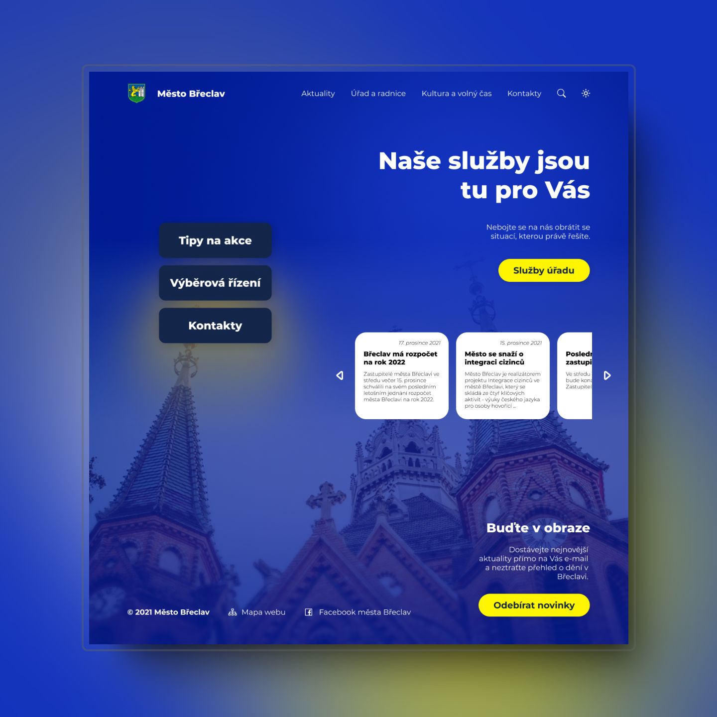 Náhled projektu webu města Břeclav