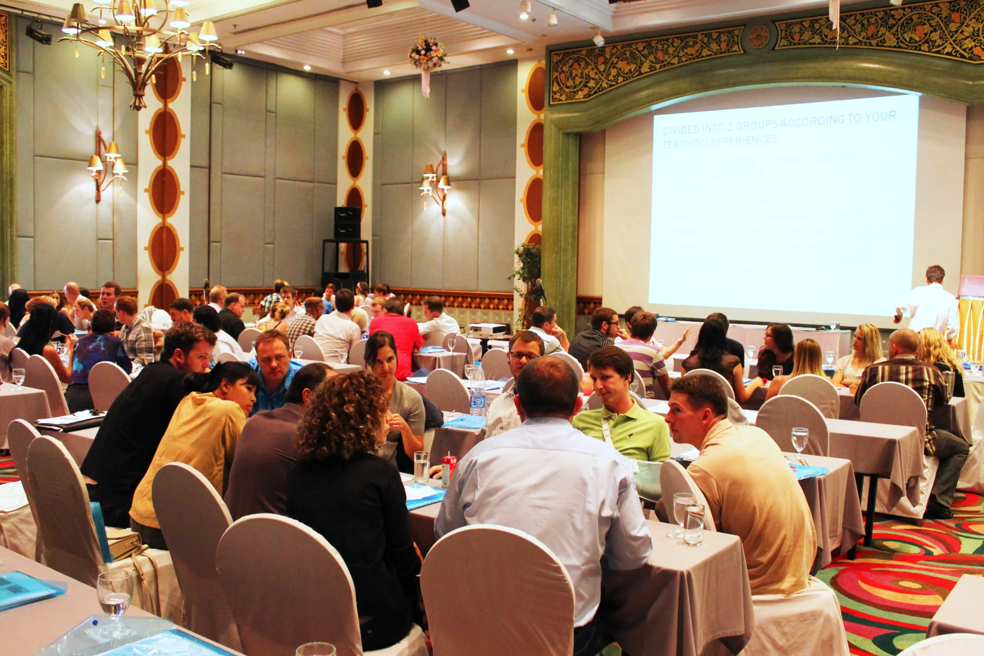 large group conference with teachers