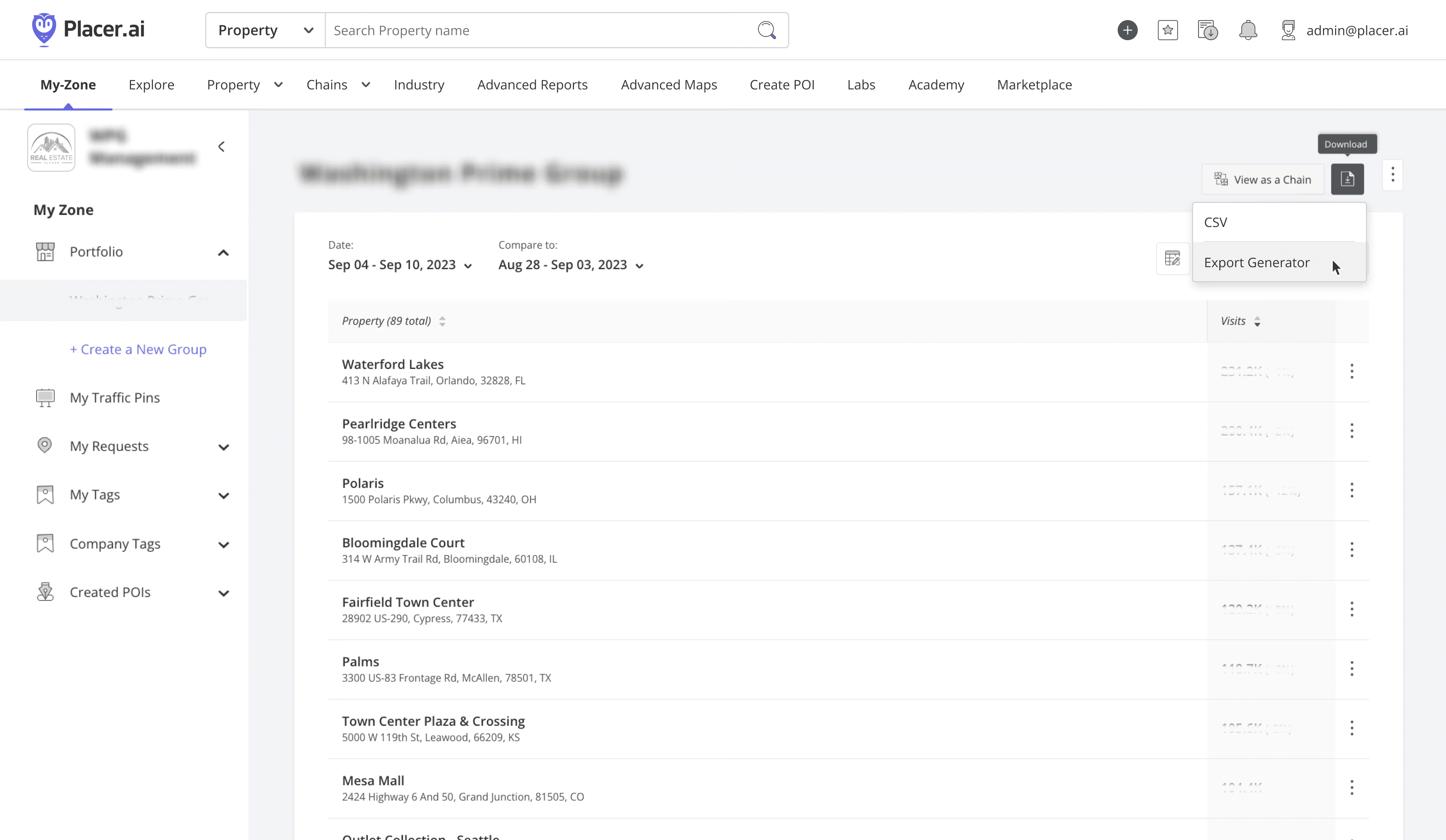 Export starting point 2 - from a point of context