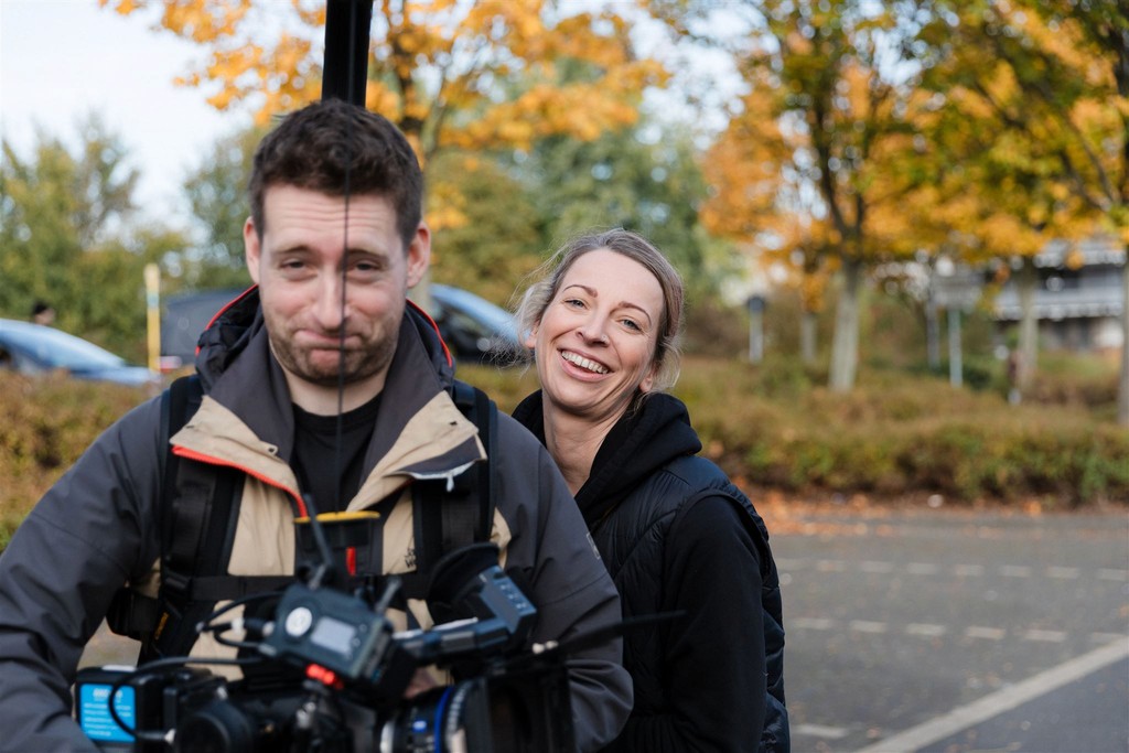 Inhaber Sabrina und Christian beim Dreh für Unternehmen am Niederrhein