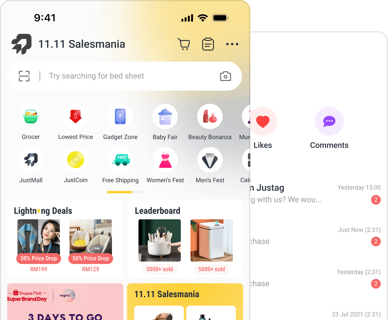 Justag Social Commerce App Design