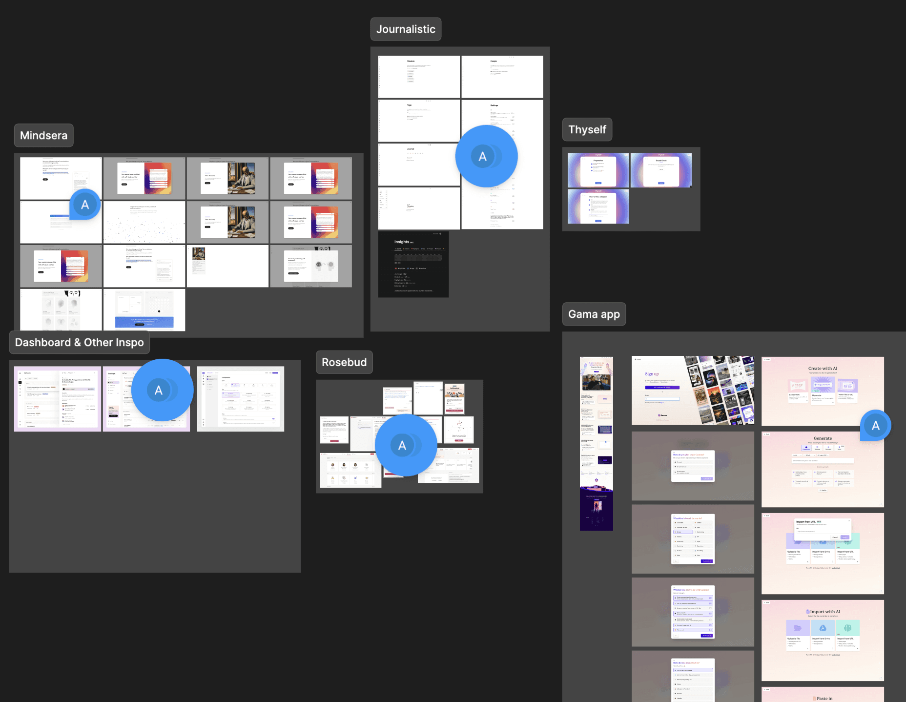 Early wireframe of the app’s journal-based interface, before shifting to a conversational AI format.