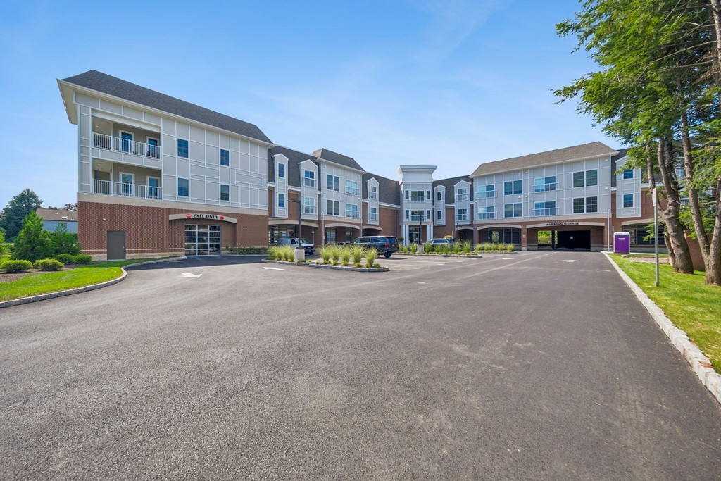 Ground: wide full-facade with big sky and tree line