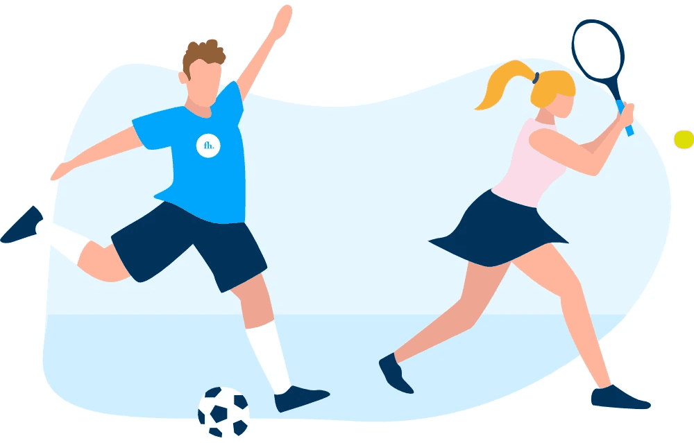 Werknemers die samen sporten