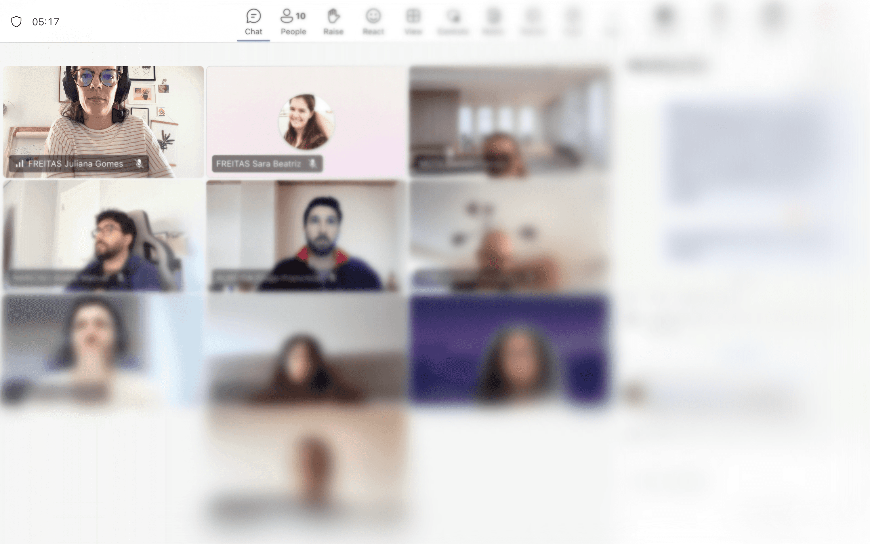 Microsoft Teams video call with 10 participants showing a cross-functional sync session for the Atlas usability initiative. Part of the regular agile sprint cadence used to align designers, developers, and product stakeholders on component decisions, usability adjustments, and documentation progress.