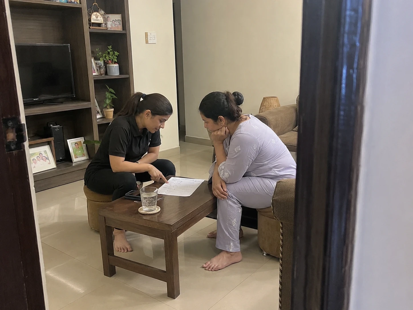 patient discussion with physiotherapist