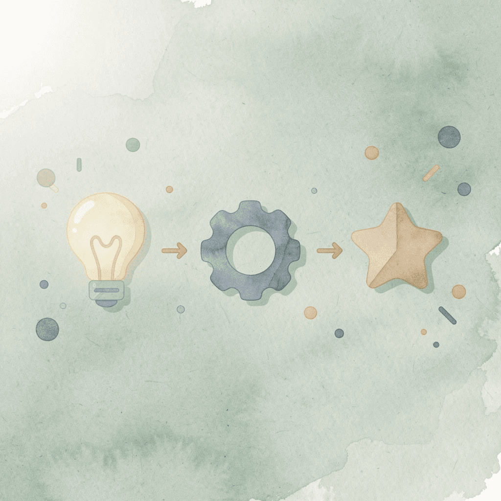Three icons representing AI categorization, cleaning, and summarization workflow
