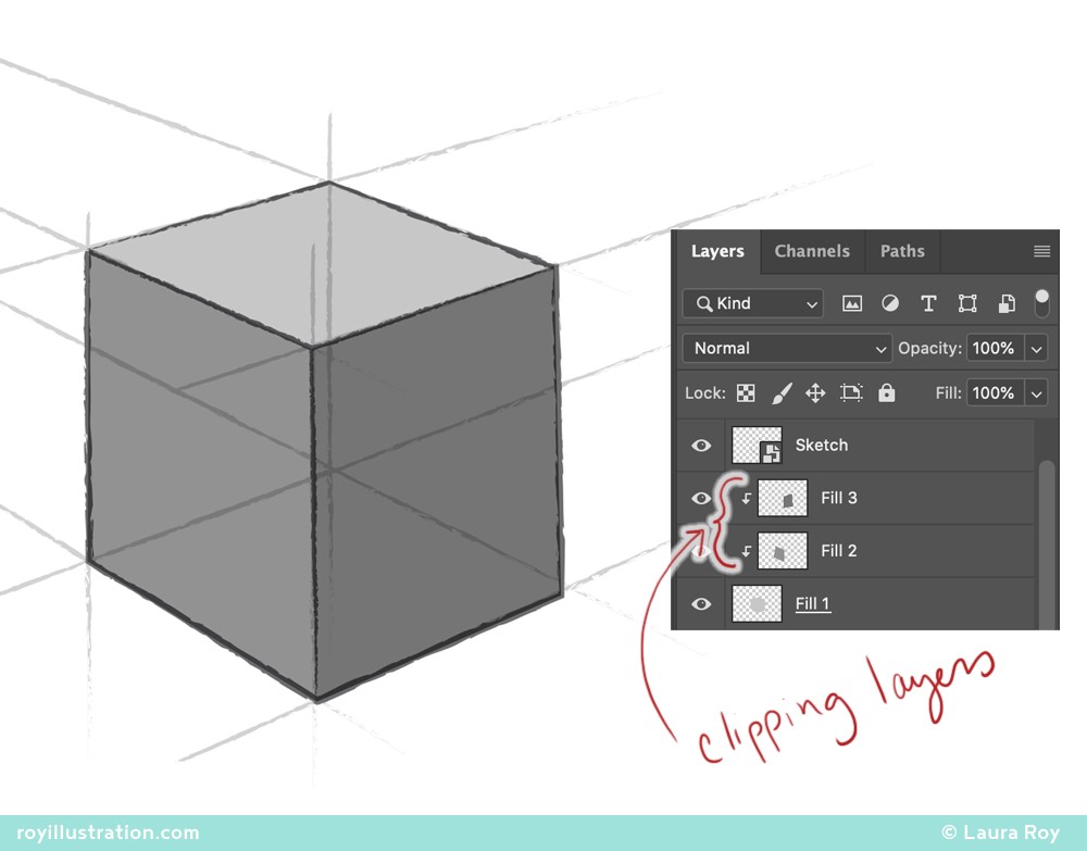 Rendering a Matte Cube in Photoshop