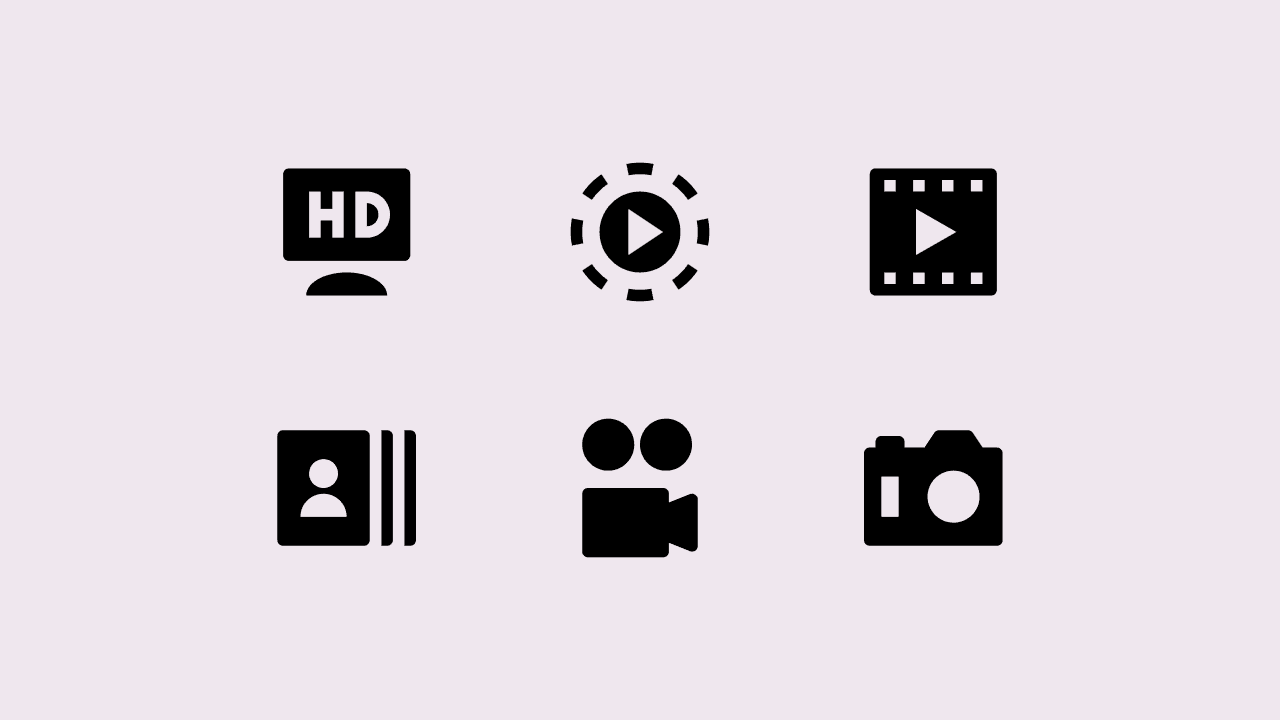 Nova Solid Photo and Video Icon Set