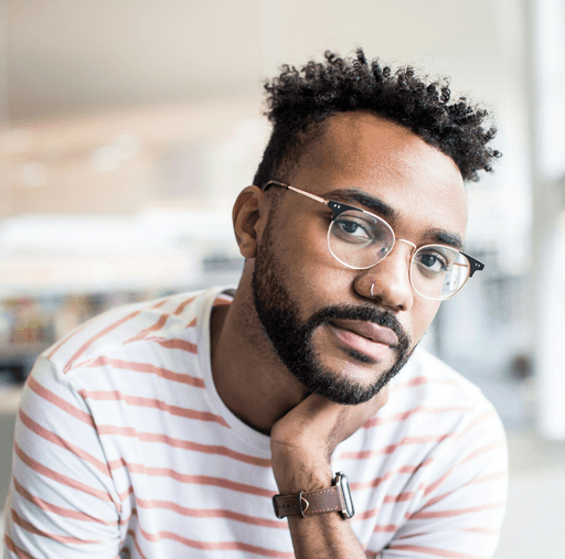 man wearing eyeglasses