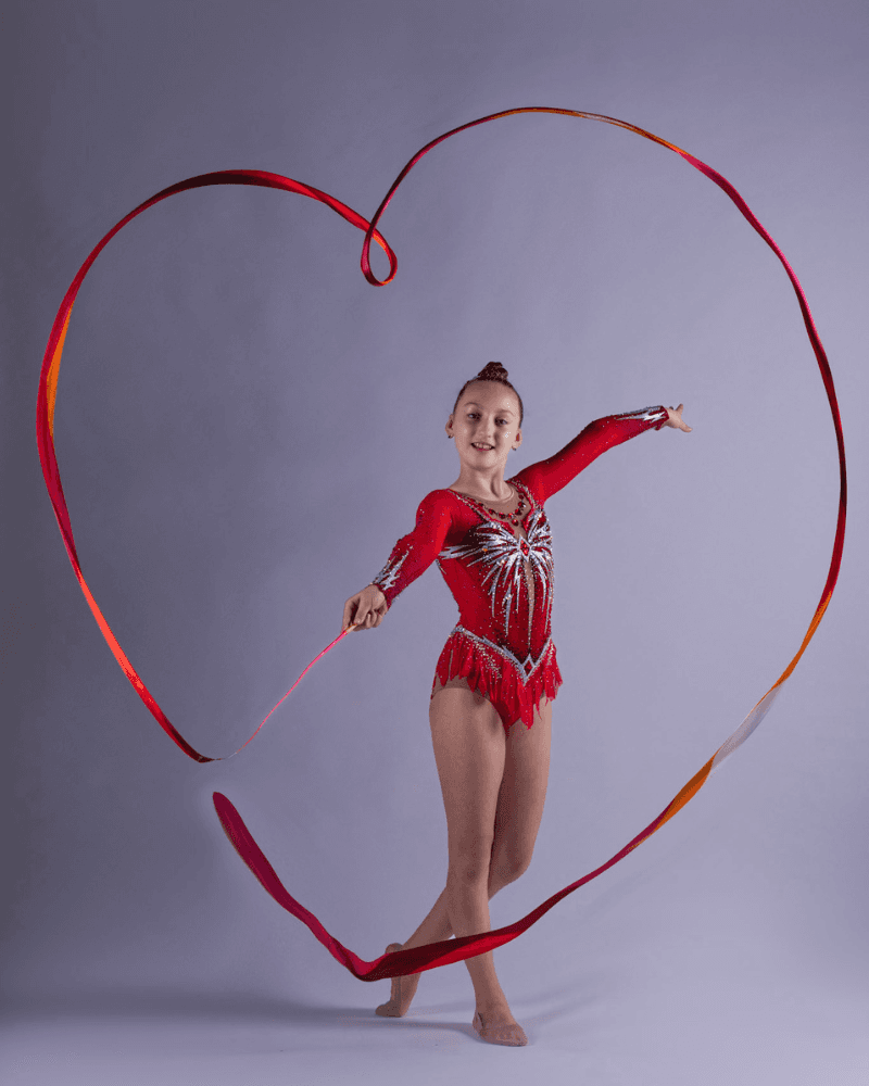 Rhythmic gymnastics ribbon routine at Charlotte Rhythmic Gymnastics Center Indian Trail NC