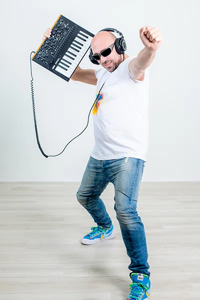 Album cover with a man