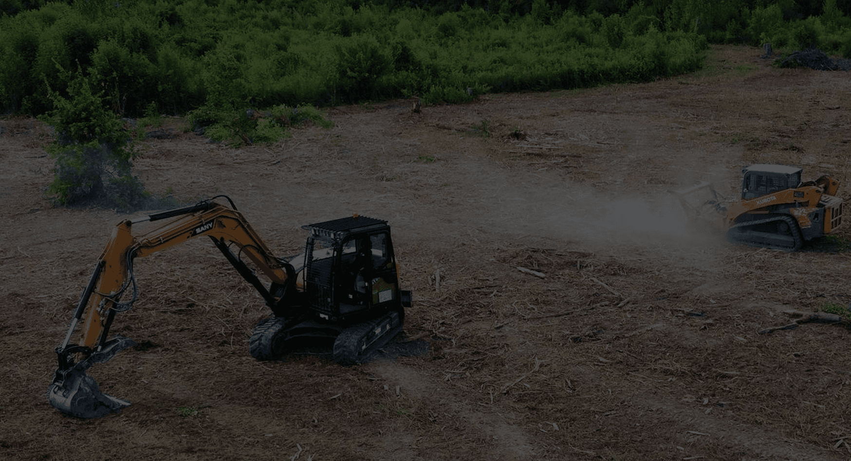 house and land demo with excavator