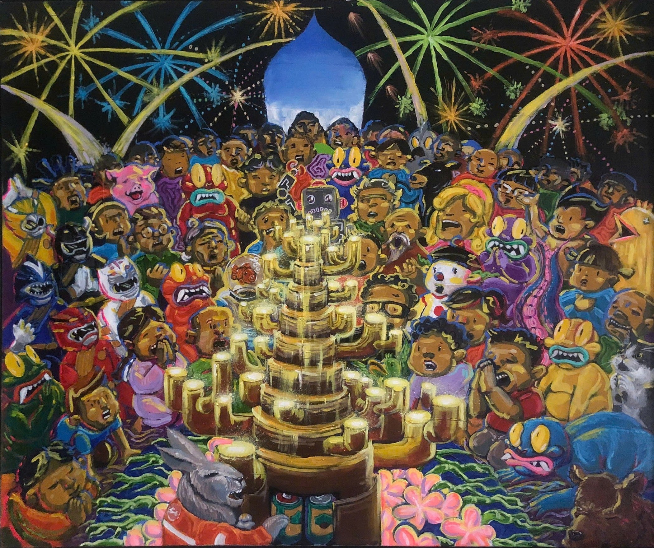 premium art poster and canvas prints, with originals available, from QART , of the artwork " Manifest! Please Wait a Moment "