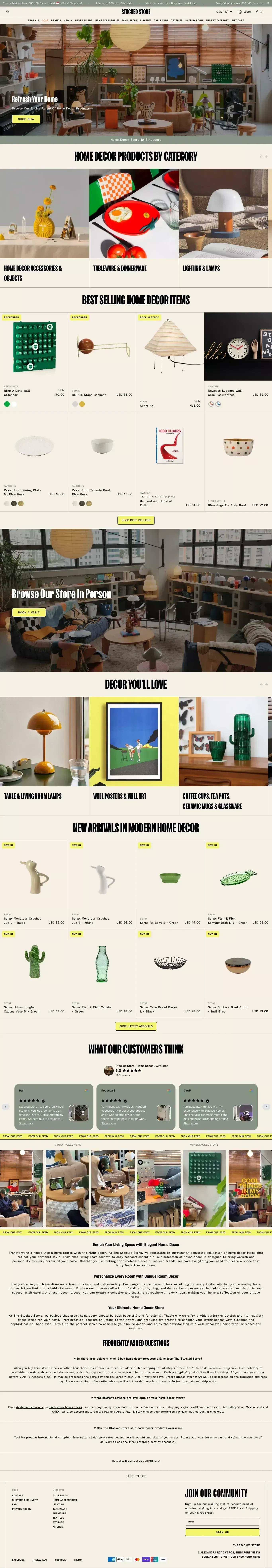 Shop Online For Trendy Home Decor Items ecommerce page screenshot showcasing Ecommerce and Furniture & Interiors design