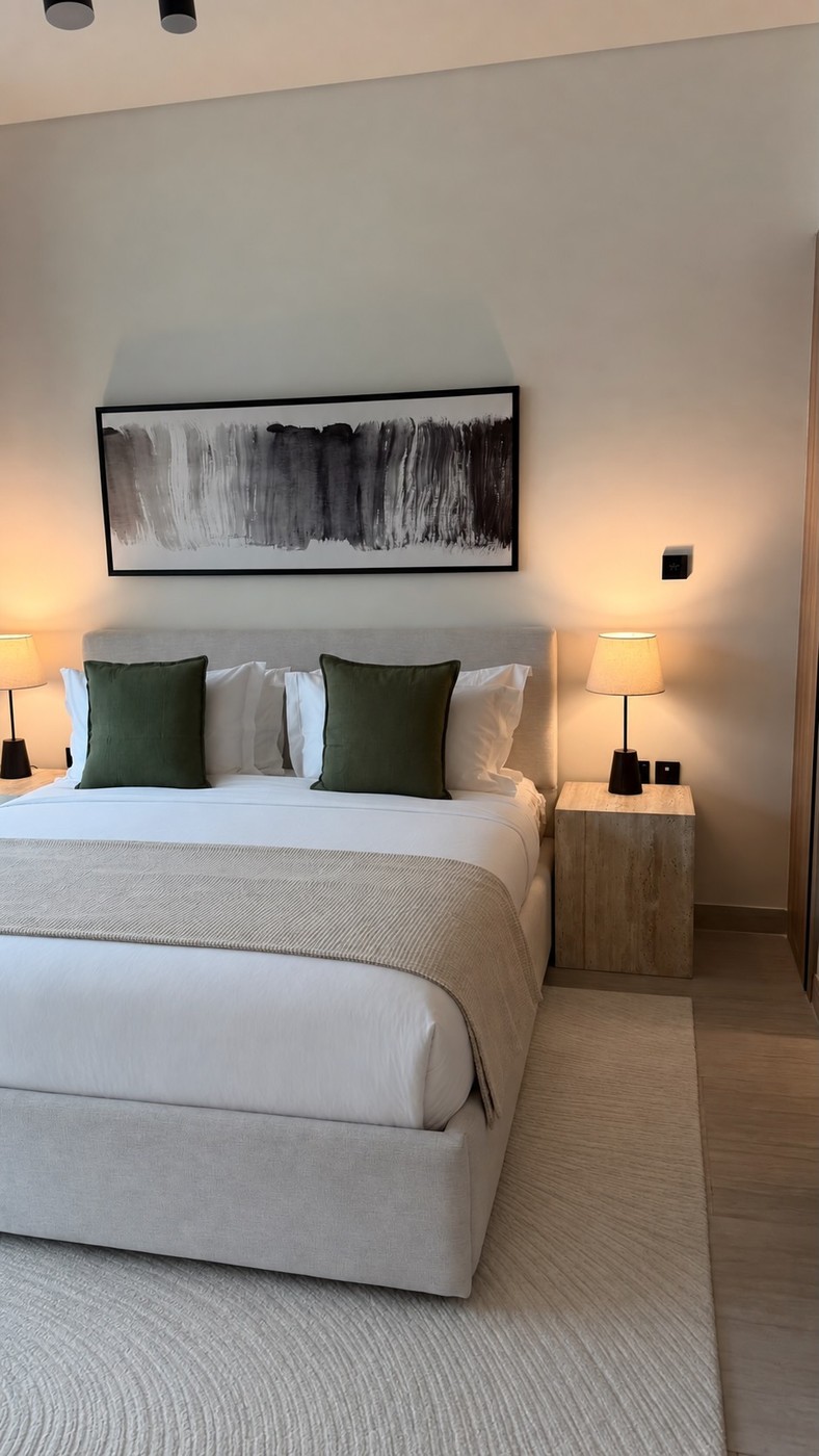 Bedroom furnished and styled by alto