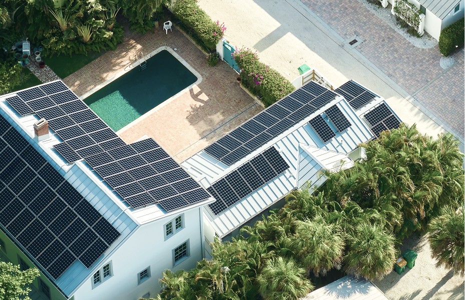 solar panels on the roof