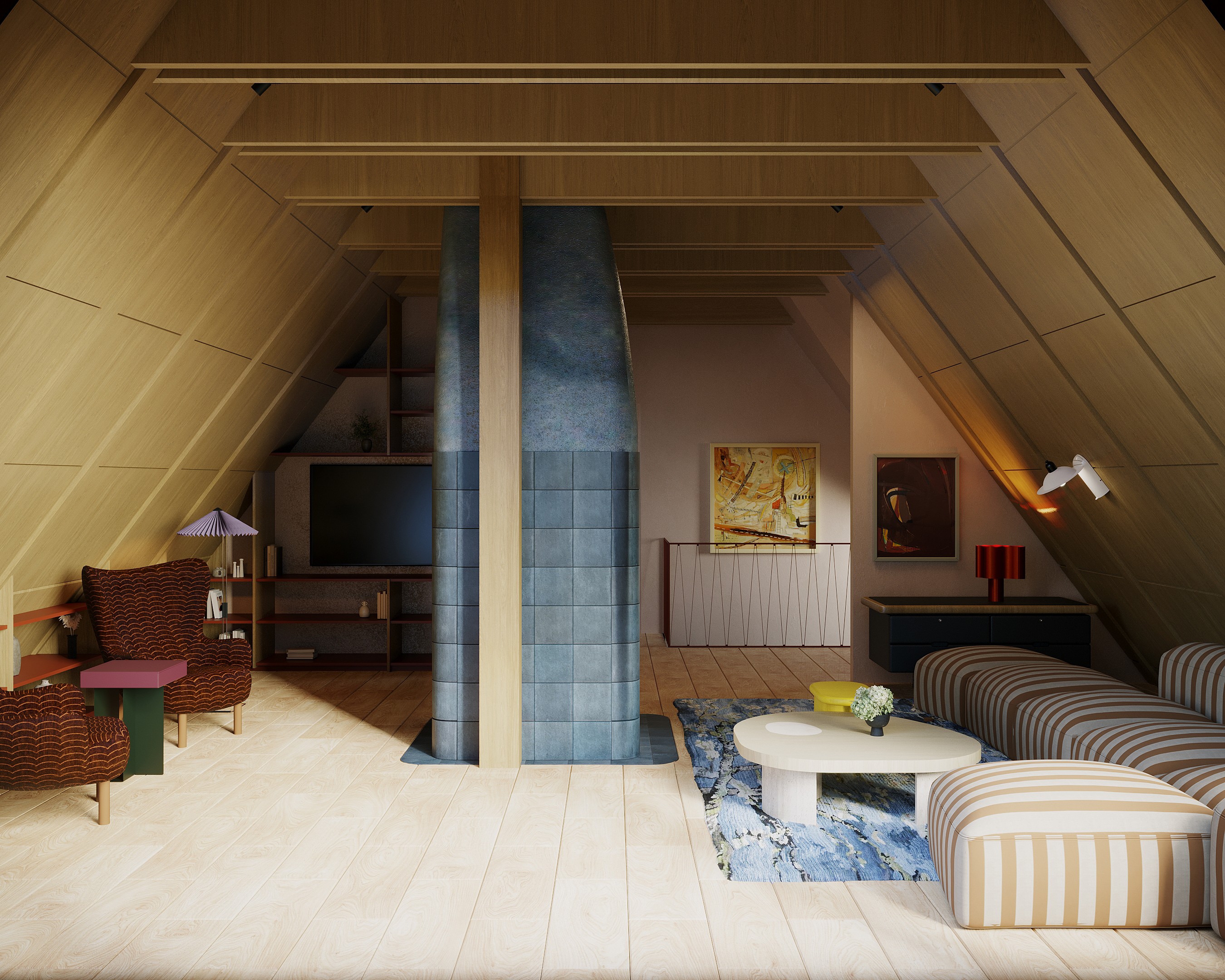 yellow checkered bathroom viola calacatta marble