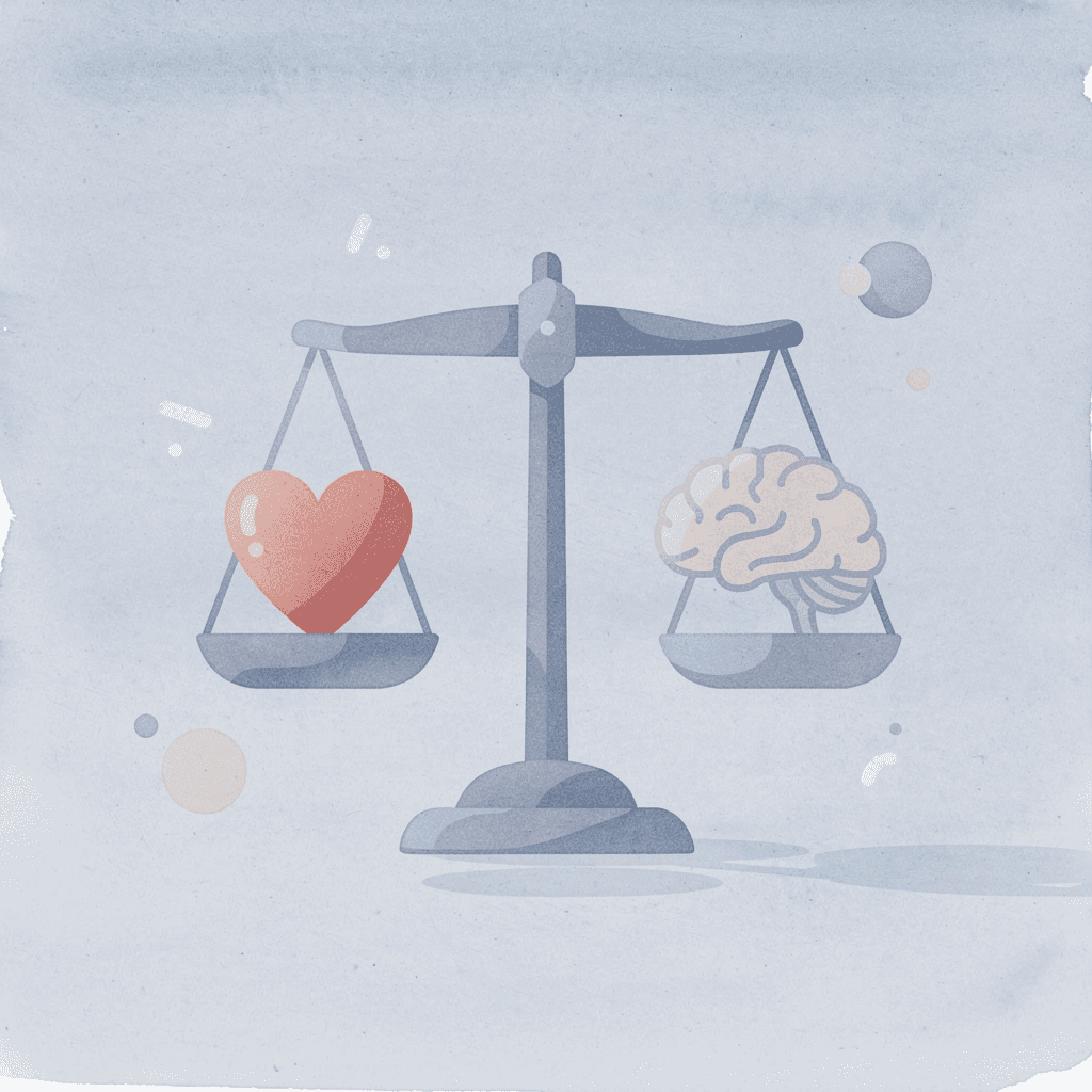 Balance scale comparing gambling approach versus risk management
