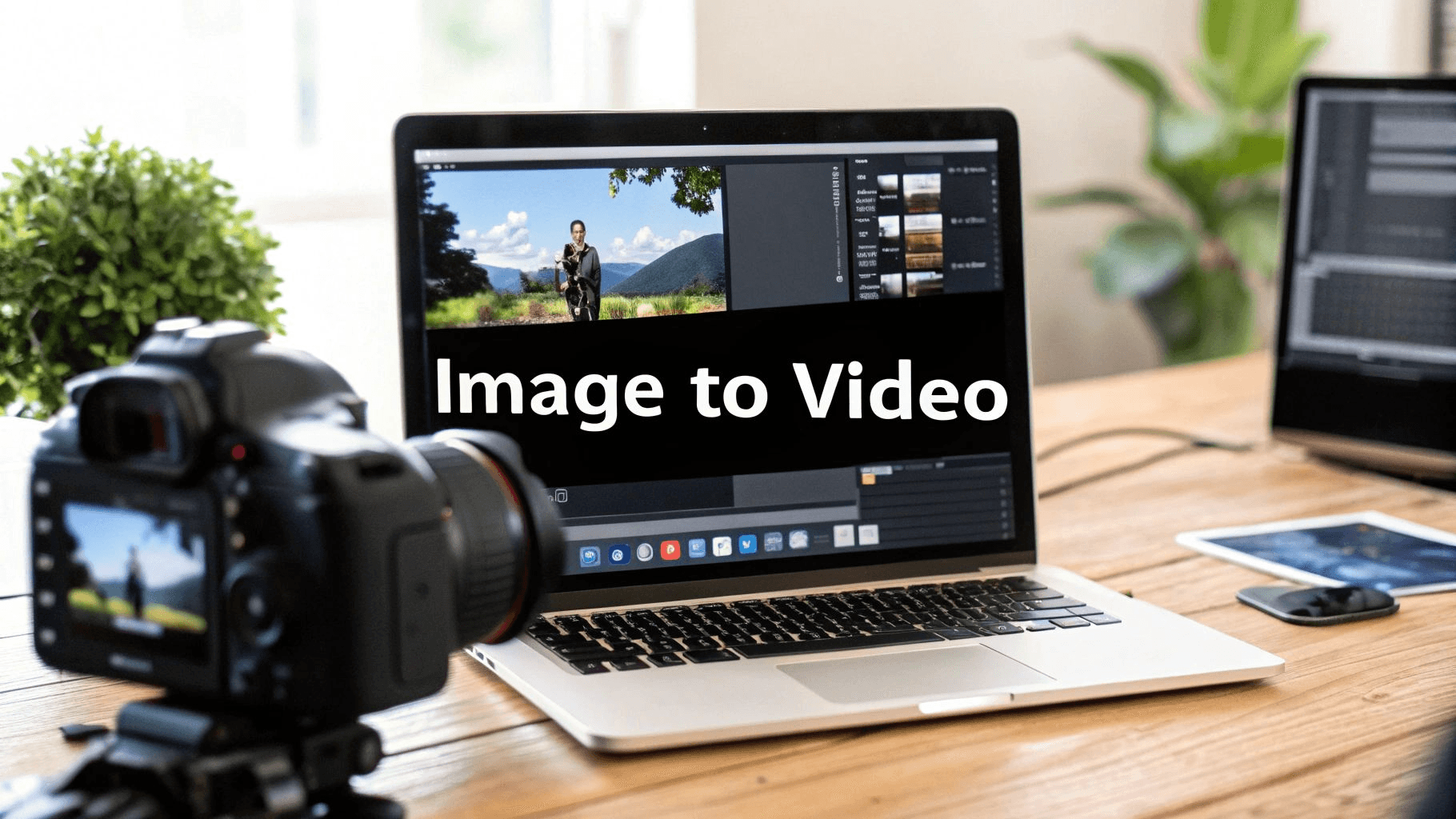 Laptop presenting "Image to Video" feature - Common Uses of AI Video Generators