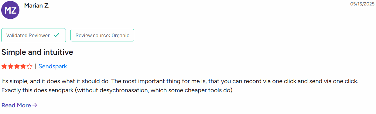 sendspark review on G2