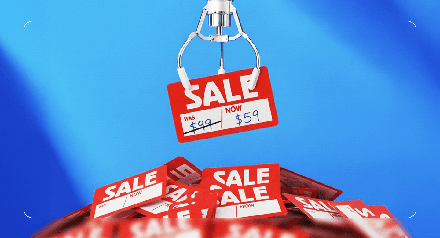 A sale tag with strikethrough and sale price