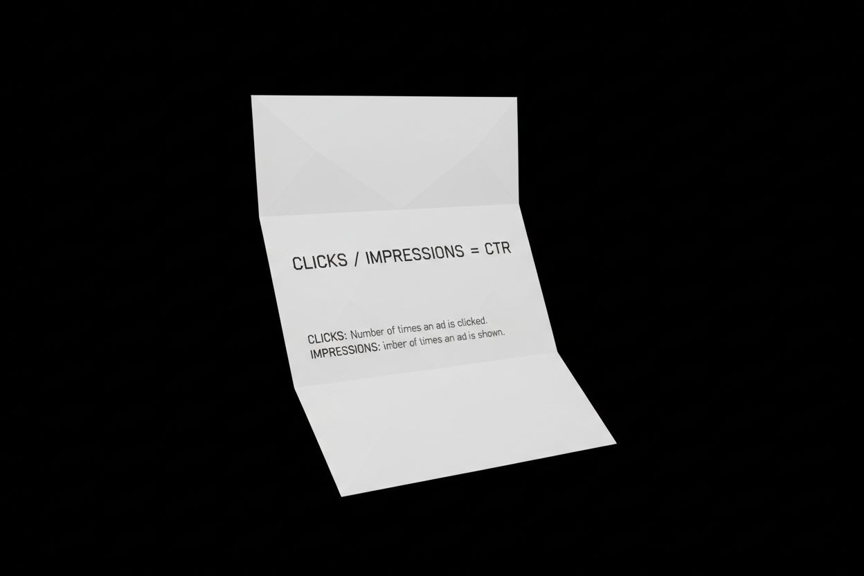 Equation showing clicks divided by impressions