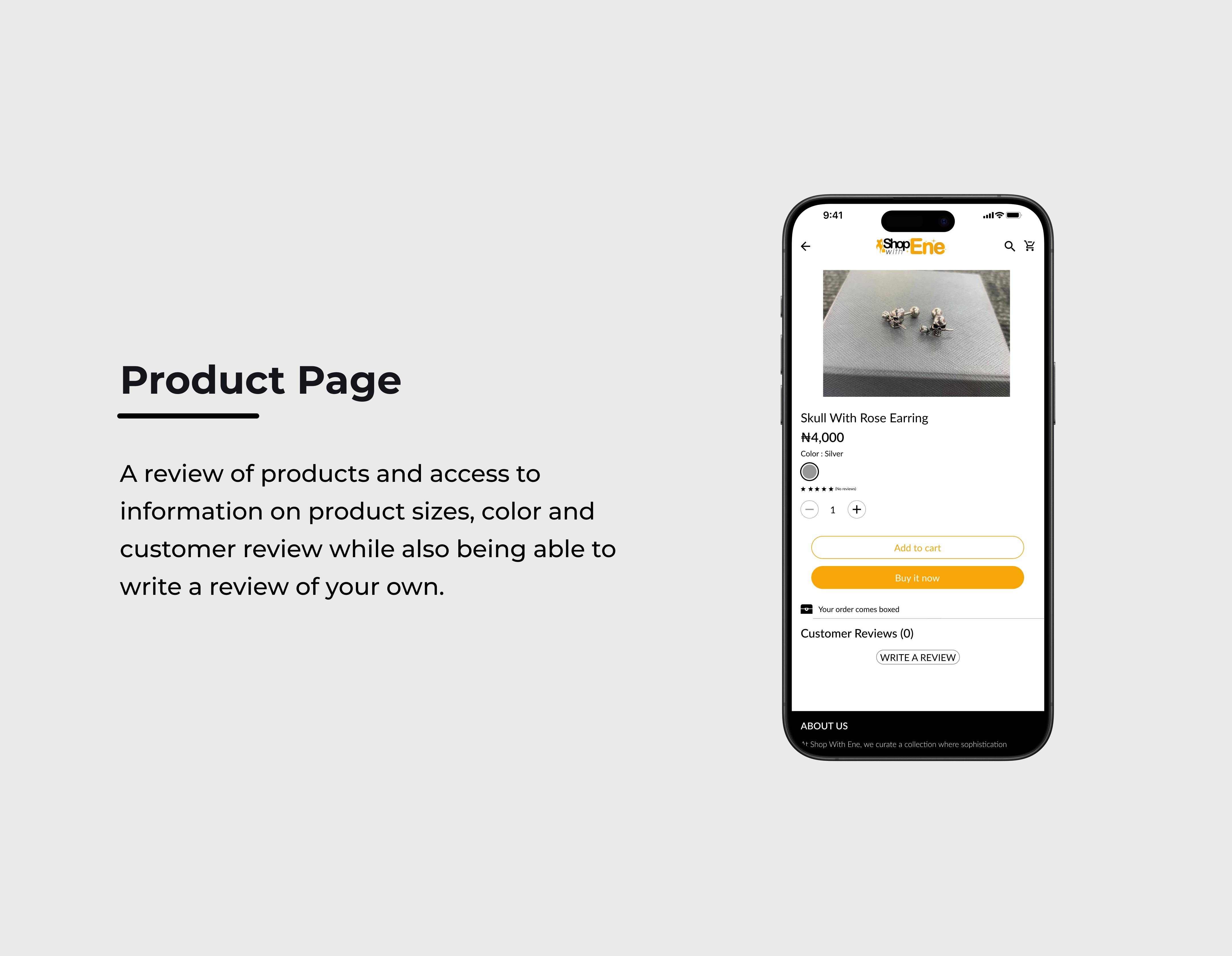 A home page of the desserts shop website