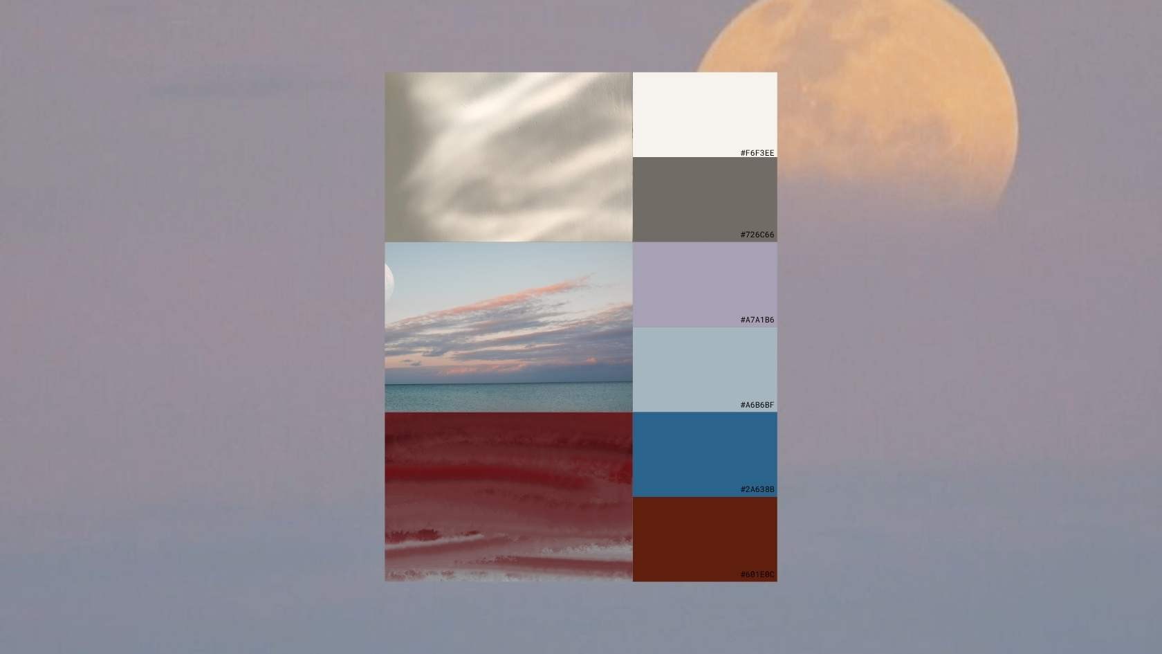 UMA brand color palette showcasing soft neutrals, warm earth tones, and calming sky-inspired hues used in the UMA women’s health brand identity.
